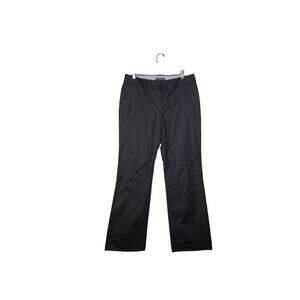 Banana Republic Martin Fit Trouser Pants Black Wide Leg Cuffed Size 8R